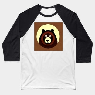 Happy Brown Bear Says Hi Illustration Design Baseball T-Shirt